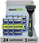 Shavemob 6BLADE Men's Razor Kit Flex Head Handle + 24 Refills No Trimmer The .... Fixed Price $64.19.