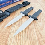 Rite Defense Knife Two 3.88" Stainless Double Blade Rubber Handle. Fixed Price $16.09.