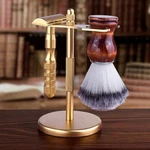Women Safety Razor Double Edge Shaving Brush Stand Gold Set Secret Santagift. Fixed Price $39.95.