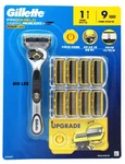 Gillette Proshield Power Razor Handle + 9 Blade Cartridges Refills Flexball Set. Fixed Price $77.40.