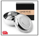 Qshave Stainless Steel Shaving Bowl With Lid 4 Inch Diameter Large Deep Size. Fixed Price $13.03.