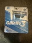 Gillette 3 Men's Razor Blade Refills 4 Cartridges - New. Fixed Price $7.95.
