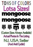 7 Piece Mongoose Bmx Die Cut Vinyl Decal Set Down Tube, Forks, Head. Fixed Price $22.99.