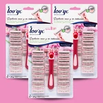 Lovyc Razor With 20 Replacement Shaving Blades Grooming Kit Women (3-PACK). Fixed Price $21.57.