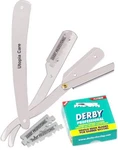 Professional Barber Straight Edge Razor Safety With 100 Derby Blades - Perce. Fixed Price $37.35.