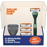 Dollar Shave Club Travel Set - Green Handle, 4 Cartridges & Razor Cover. Fixed Price $30.03.