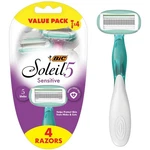 Women Sensitive Skin Razors - Bic Soleil 5 Blade Disposable 4 Pack. Fixed Price $20.00.