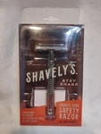 New Shavely's Stay Sharp Double Edge Safety Razor - Contains 1 & 2 Blades. Fixed Price $8.49.
