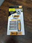 Bic Flex 5 Refillable Men's Razor Blades, 1 Handle & 3 Cartridges - New. Fixed Price $8.95.