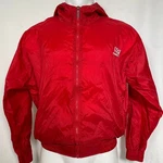 Vtg Cedar Fair Guard Red Hooded Full Zip Windbreaker Jacket Men's Medium. Fixed Price $39.99.