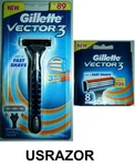 9 Gillette VECTOR3 Blades Cartridges Refills Shaver 8 Fits Sensor Excel Razor. Fixed Price $44.99.
