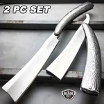2PC Sweeney Todd Straight Blade Barber Razor Pocket Knife Shaving Cut Throat Set. Fixed Price $19.95.