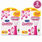 Schick Quattro For Women Razor Cartridges Refills Aloe Vit 8 Count 2 Pack. Fixed Price $20.00.