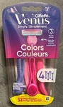 Gillette Venus Simply Razors Colors Anti-slip Handle 4 Count. Fixed Price $9.95.