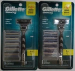 Gillette Mach 3 Refill Cartridges 6 + Handle (lot Of 2). Fixed Price $23.99.