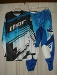 Men's Thor Phase Mx Motocross Kit Off Road Pants (40) Xl Jersey Blue Swipe Nwt. Fixed Price $79.96.