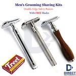 Professional Men Grooming Shaving Kits Double Edge Safety Razors Butterfly Open. Fixed Price $14.83.