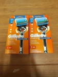 New Gillette Fusion 5 Proglide, 2 Razor Handles, 3 Cartridges Total. Fixed Price $18.99.