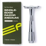 Single Blade Razor All Metal Fixed Head Magnetic Load Chrome Leaf Shave Thorn. Fixed Price $89.99.