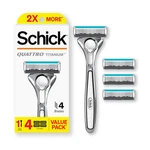 Quattro Titanium Razor, 1 Handle 4 Cartridges Shaving Razors For Men. Fixed Price $22.48.