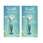 Gillette Venus Smooth Razor Handle With 1 Refill Cartridge, 2 Pack. Fixed Price $13.99.