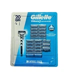 New Gillette Mach 3 Advanced 20 Refill Cartridges And + 1 Razor. Fixed Price $33.49.