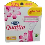 Schick Quattro For Women 4-BLADE Razor Refills 12 Count Aloe Vit-e. Fixed Price $22.80.