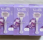 Gillette Venus 3 Comfort Glide Freesia Two RAZORS+4 Cartridges New. Fixed Price $26.99.