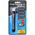 Toptech Pro 5 Razors For Men - 17 Count (pack Of 1), Handle + Refills. Fixed Price $13.35.