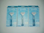 Gillette Venus Razor Lot Of 3 Smooth Doux Blade Cartridge Handle. Fixed Price $24.99.