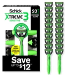 20 Schick Xtreme 3 Blade Sensitive Disposable Razors Lubricating Aloe Strip. Fixed Price $34.99.