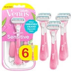 Gillette Venus Sensitive Disposable Razors For Women With Skin, 6 Coun. Fixed Price $17.60.