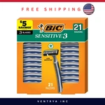 Bic Sensitive Disposable Razors Men, 3-BLADE, 21 Count Smooth Comfortable. Fixed Price $36.99.