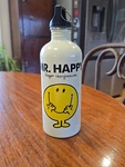 Roger Hargreaves Mr. Happy Metal Water Bottle With Clip. Fixed Price $9.00.