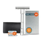 Merkur Travel Double Edge Safety Razor Kit W/ Case & 10 Blades - Solingen German. Fixed Price $119.64.