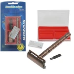 Super Plus Double Edge Men's Reusable (1 Razor, Blade, Brush). Fixed Price $8.95.