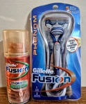 Gillette Fusion Power Phenom Razor + 2 Cartridges Shaving Hydragel Brand New. Fixed Price $16.95.