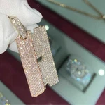 2.30CT Round Good Cut Moissanite Razor Blade Men's Pendant 14K Rose Gold Plated. Fixed Price $179.39.
