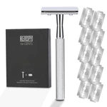 Keropy Single Blade Safety Razor With 10 Count (pack Of 1), Glossy Silver. Fixed Price $27.35.