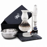 Classic 4PCS Silvertip Badger Hair Shaving Kit With 5 Blade Razor, Stand & Bowl. Fixed Price $69.99.