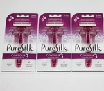 Lot (3) Pure Silk Contour Disposable Razors Aloe Vitamin Argan Oil 4CT Each. Fixed Price $35.99.