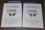 2X Flamingo Women's 5-BLADE Pubic Razor Refill Cartridges 4CT. Fixed Price $20.00.