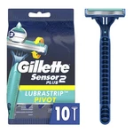 Gillette Sensor 2 Plus Lubrastrip Pivoting Head Disposable Razor For Men 10 Each. Fixed Price $17.87.