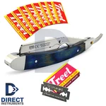 Men's Grooming Skin Care Knife Shaving Razor Heavy Steel Shavette Safety +blades. Fixed Price $13.94.