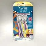 Gillette Venus Simply 3 Women's Disposable Razors, 6CT Multicolored Triple Blade. Fixed Price $11.98.