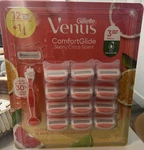 Gillette Venus Comfortglide Sunny Citrus Razor 12 Cartridges Avocado Oil. Fixed Price $59.45.
