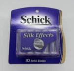 Pack Of 10 Razor Blades Schick Silk Effect Cartridges Refills Fits Plus Shaver. Fixed Price $39.99.