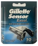 Gillette Sensor Excel Chromium Coated Razor Blade Refills - 10 Cartridges. Fixed Price $15.99.