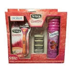 Schick Quattro Winter Gift Pack, 1 Handle W/ 5 Heads & Skintimate Shaving Cream. Fixed Price $11.11.