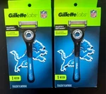 Lot Of 2 Detroit Lions Gillette Labs New Best Shave Razor & Refill Cartridge Nfl. Fixed Price $28.48.